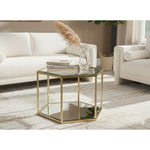 Sei Glass And Steel Coffee Table in Gold