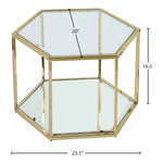 Sei Glass And Steel Coffee Table in Gold