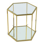 Sei Glass And Steel End / Side Table in Gold
