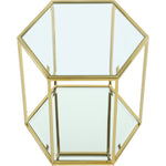 Sei Glass And Steel End / Side Table in Gold