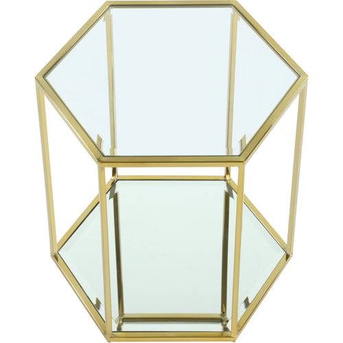 Sei Glass And Steel End / Side Table in Gold