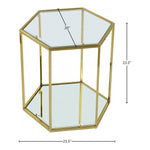 Sei Glass And Steel End / Side Table in Gold