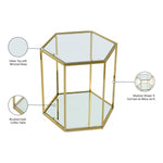 Sei Glass And Steel End / Side Table in Gold