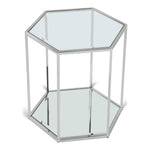 Sei Glass And Steel End / Side Table in Chrome