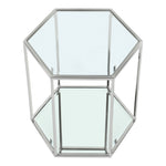 Sei Glass And Steel End / Side Table in Chrome