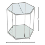 Sei Glass And Steel End / Side Table in Chrome