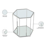 Sei Glass And Steel End / Side Table in Chrome