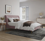Heather Velvet Upholstered Queen Bed in Blush and Gold