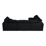 Serene 119" Linen Textured Fabric Upholstered Deluxe Comfort 4pc. Modular Sectional in Black