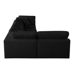 Serene 119" Linen Textured Fabric Upholstered Deluxe Comfort 4pc. Modular Sectional in Black