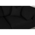 Serene 119" Linen Textured Fabric Upholstered Deluxe Comfort 4pc. Modular Sectional in Black