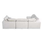 Serene 119" Linen Textured Fabric Upholstered Deluxe Comfort 4pc. Modular Sectional in Cream