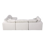Serene 119" Linen Textured Fabric Upholstered Deluxe Comfort 4pc. Modular Sectional in Cream