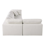 Serene 119" Linen Textured Fabric Upholstered Deluxe Comfort 4pc. Modular Sectional in Cream
