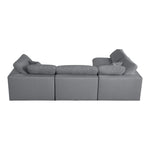 Serene 119" Linen Textured Fabric Upholstered Deluxe Comfort 4pc. Modular Sectional in Grey