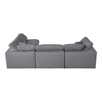 Serene 119" Linen Textured Fabric Upholstered Deluxe Comfort 4pc. Modular Sectional in Grey