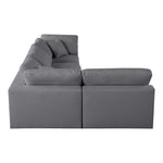 Serene 119" Linen Textured Fabric Upholstered Deluxe Comfort 4pc. Modular Sectional in Grey