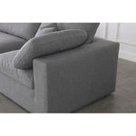 Serene 119" Linen Textured Fabric Upholstered Deluxe Comfort 4pc. Modular Sectional in Grey