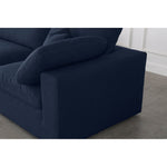 Serene 119" Linen Textured Fabric Upholstered Deluxe Comfort 4pc. Modular Sectional in Navy