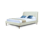 Heather Velvet Upholstered Queen Bed in Cream and Gold