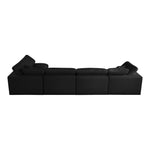 Serene 158" Linen Textured Fabric Upholstered Deluxe Comfort 5pc. Modular Sectional in Black