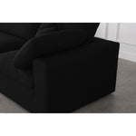 Serene 158" Linen Textured Fabric Upholstered Deluxe Comfort 5pc. Modular Sectional in Black