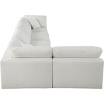 Serene 158" Linen Textured Fabric Upholstered Deluxe Comfort 5pc. Modular Sectional in Cream