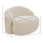 Caspian Chenille Fabric Upholstered Chair in Beige