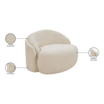 Caspian Chenille Fabric Upholstered Chair in Beige