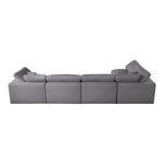 Serene 158" Linen Textured Fabric Upholstered Deluxe Comfort 5pc. Modular Sectional in Grey