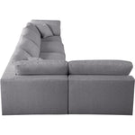 Serene 158" Linen Textured Fabric Upholstered Deluxe Comfort 5pc. Modular Sectional in Grey