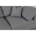 Serene 158" Linen Textured Fabric Upholstered Deluxe Comfort 5pc. Modular Sectional in Grey