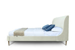 Heather Velvet Upholstered Queen Bed in Cream and Gold