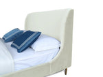 Heather Velvet Upholstered Queen Bed in Cream and Gold