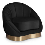 Shelly Velvet Upholstered Chair in Black