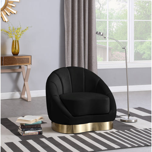 Shelly Velvet Upholstered Chair in Black