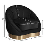 Shelly Velvet Upholstered Chair in Black