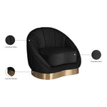 Shelly Velvet Upholstered Chair in Black