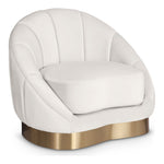 Shelly Velvet Upholstered Chair in Cream