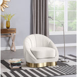 Shelly Velvet Upholstered Chair in Cream