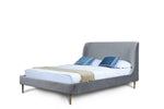Heather Velvet Upholstered Queen Bed in Gray and Gold