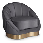 Shelly Velvet Upholstered Chair in Grey