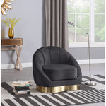 Shelly Velvet Upholstered Chair in Grey