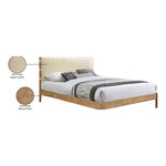 Asher Vegan Leather Upholstered Queen Bed (3 Boxes) in Cream