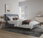 Heather Velvet Upholstered Queen Bed in Gray and Gold