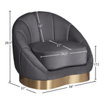 Shelly Velvet Upholstered Chair in Grey