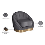 Shelly Velvet Upholstered Chair in Grey