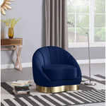 Shelly Velvet Upholstered Chair in Navy