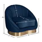 Shelly Velvet Upholstered Chair in Navy