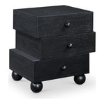Askew Oak Veneer Nightstand in Black